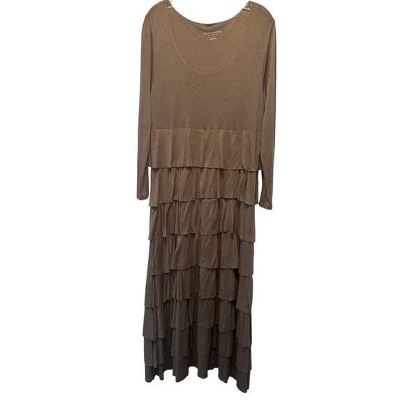 Soft Surroundings Tiered Maxi Dress XL Boho modest church wear - Picture 3 of 5